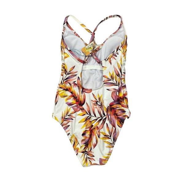 Kona Sol One Piece Swimsuit Size Medium Womens Floral V Neck Strappy 238019397 - Picture 5 of 8